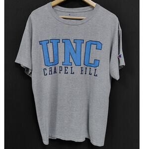 Champion AUTHENTIC Chapel Hill T-Shirt Gray Graphic Print Size L
